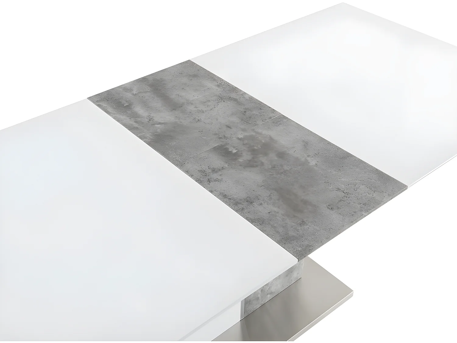 Esstisch ausziehbar - 6 bis 8 Personen - MDF - Weiß & Beton-Optik - EREN