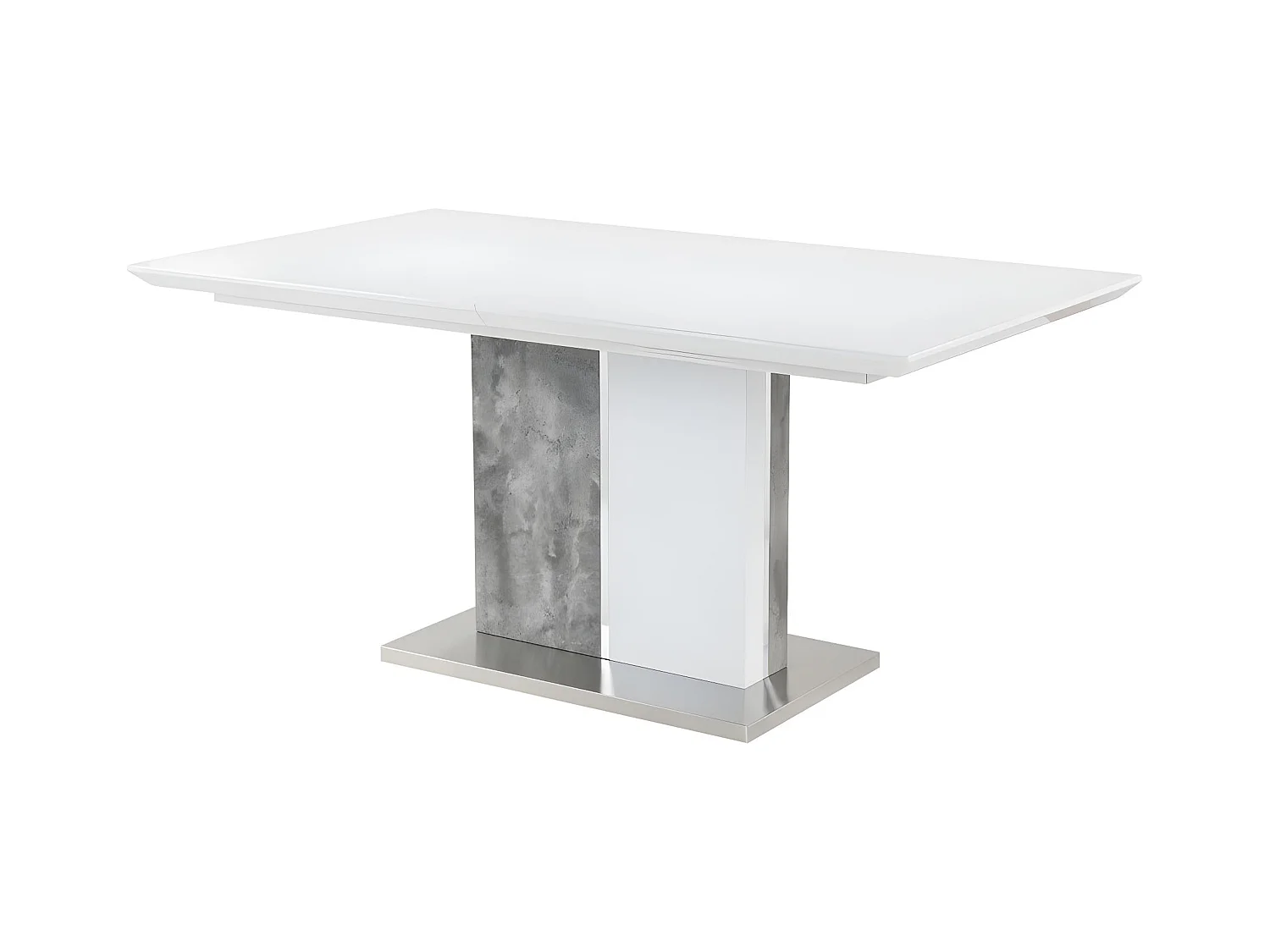 Esstisch ausziehbar - 6 bis 8 Personen - MDF - Weiß & Beton-Optik - EREN