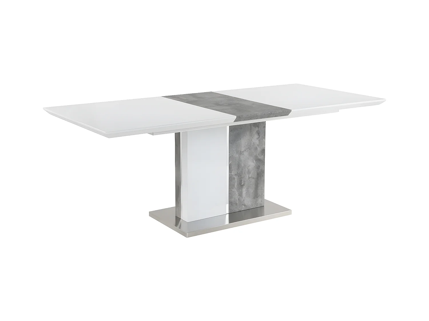 Esstisch ausziehbar - 6 bis 8 Personen - MDF - Weiß & Beton-Optik - EREN