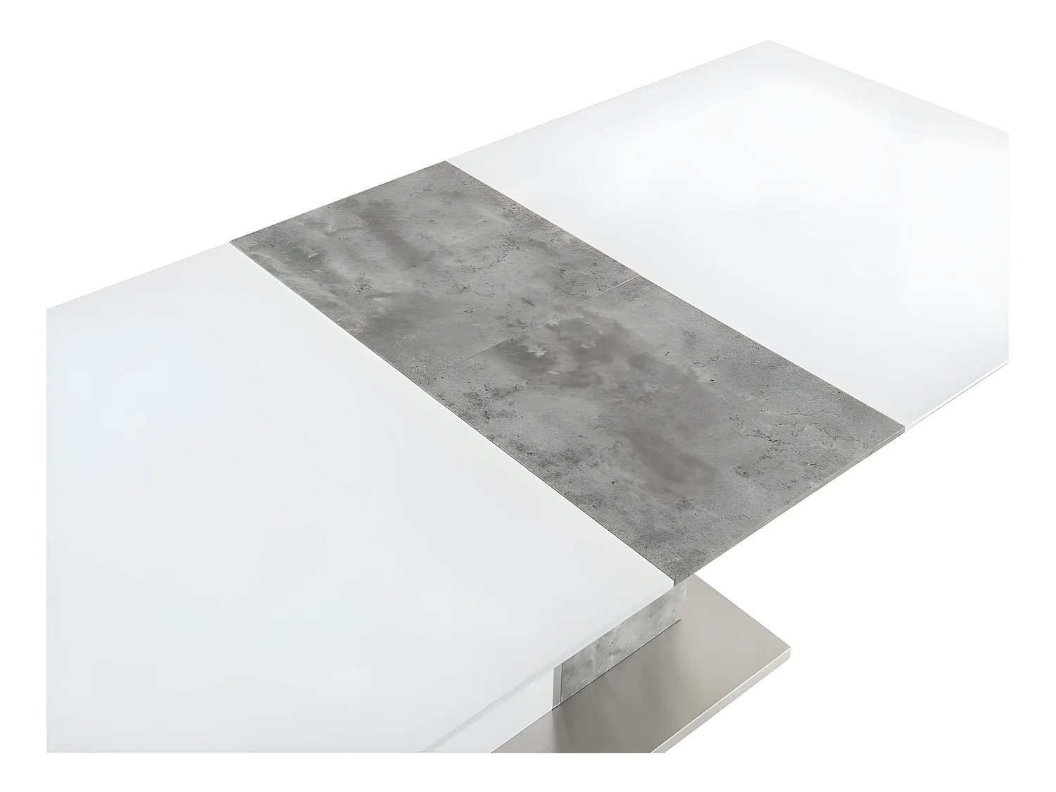 Esstisch ausziehbar - 6 bis 8 Personen - MDF - Weiß & Beton-Optik - EREN