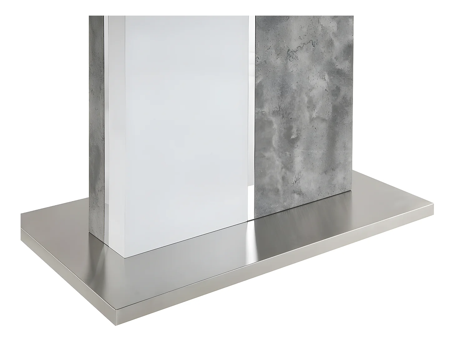 Esstisch ausziehbar - 6 bis 8 Personen - MDF - Weiß & Beton-Optik - EREN