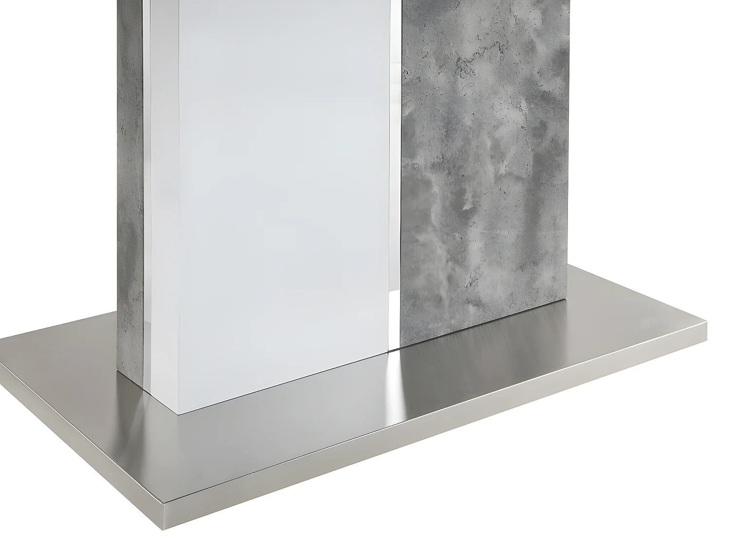 Uitschuiftafel EREN - 6 tot 8 zitplaatsen - Gelakt MDF - Kleuren: wit en betongrijs