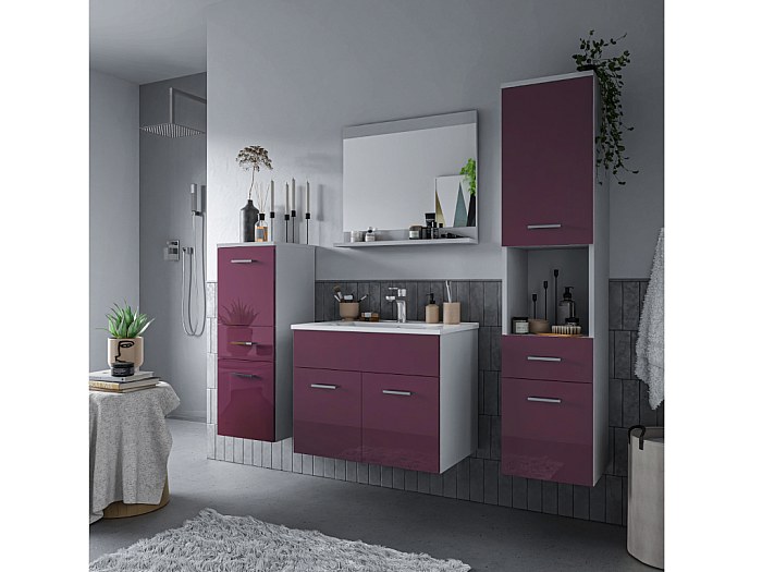 Komplettbad Hochglanz + Waschbecken CLAUDIO - Lila kaufen