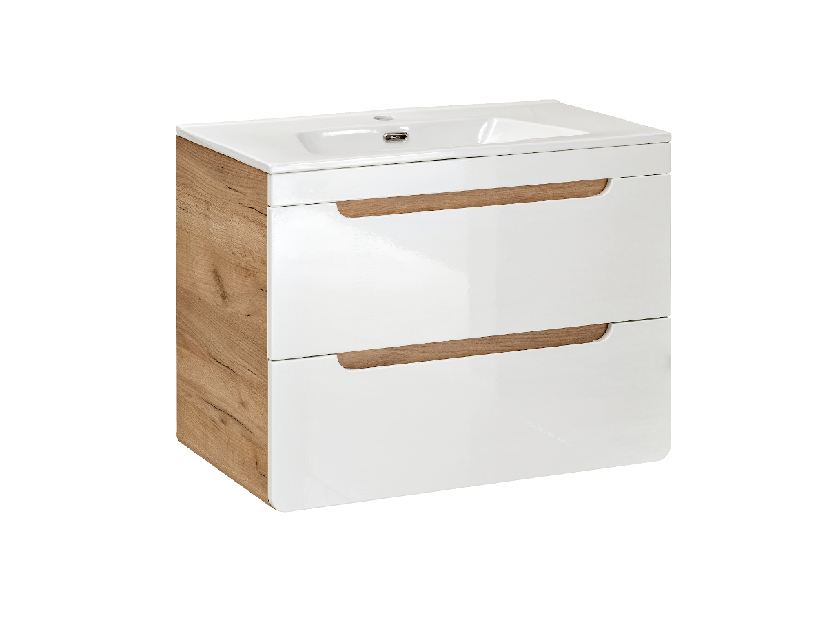 Komplettbad mit Einzelwaschbecken ARUBA - Weiß - Breite: 80 cm kaufen