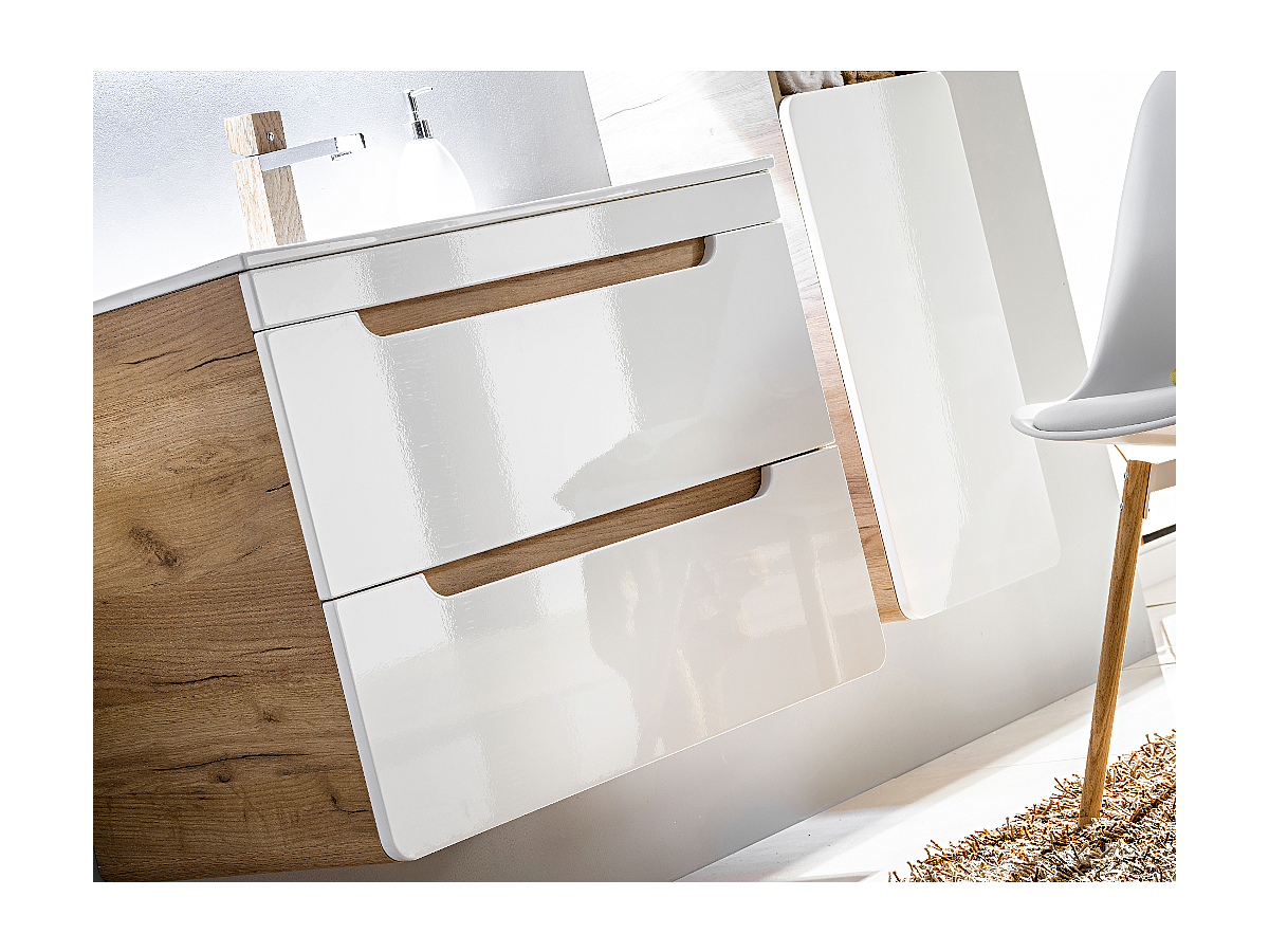 Komplettbad mit Einzelwaschbecken ARUBA - Weiß - Breite: 80 cm kaufen