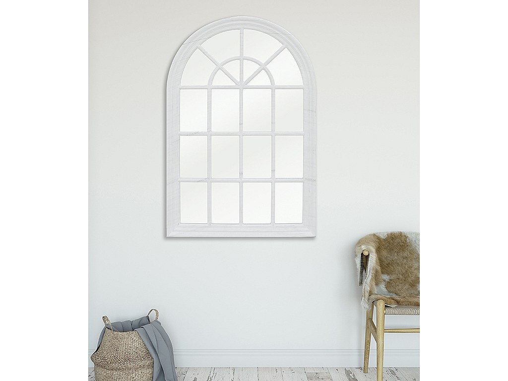 Antik spegelfönster vit paulowniaträ 80 × 120 cm MONTESQUIEU