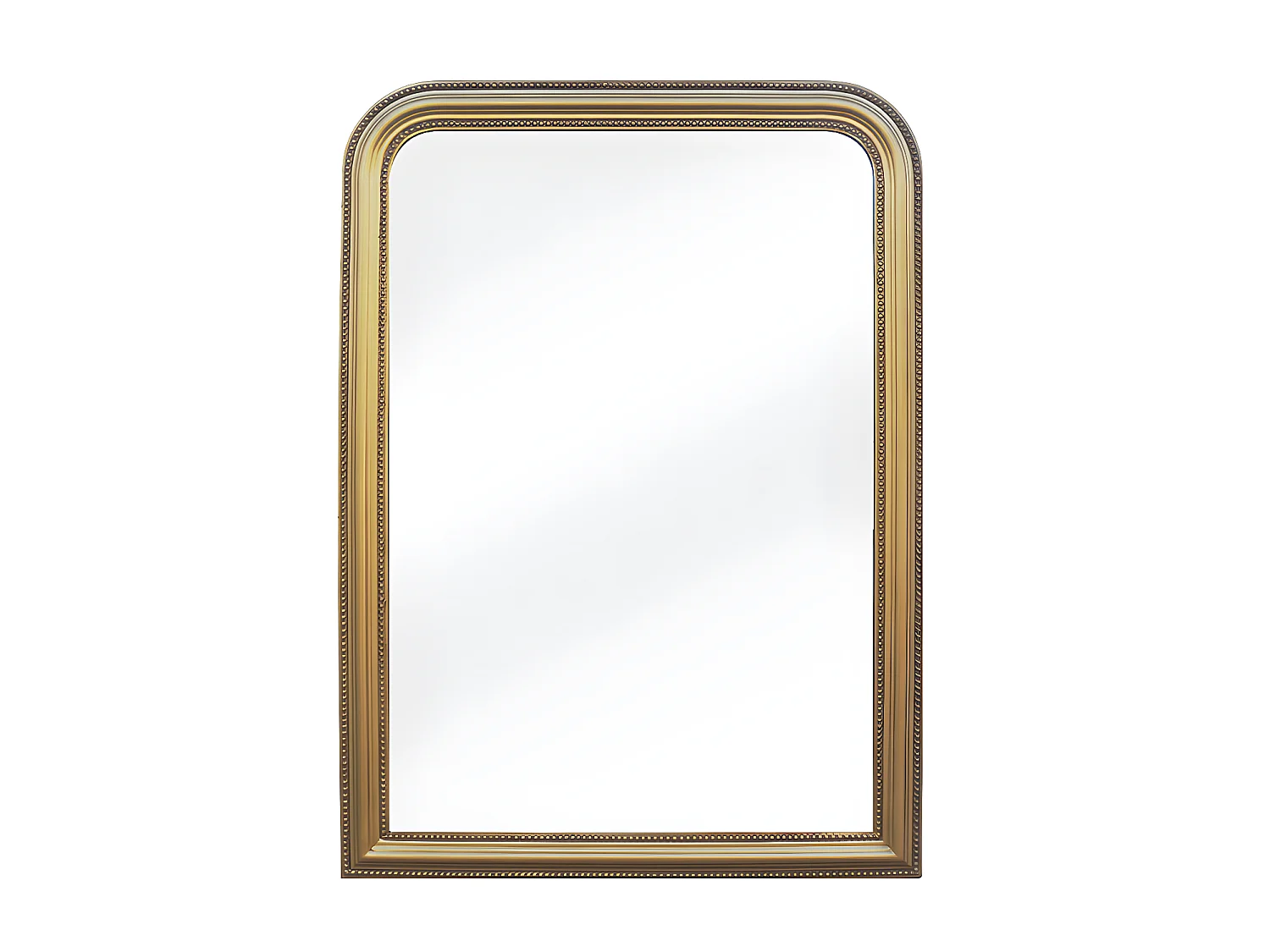 Specchio in legno di paulownia stile vintage - L. 80 x H. 110 cm - effetto ottone dorato -  HELOISE