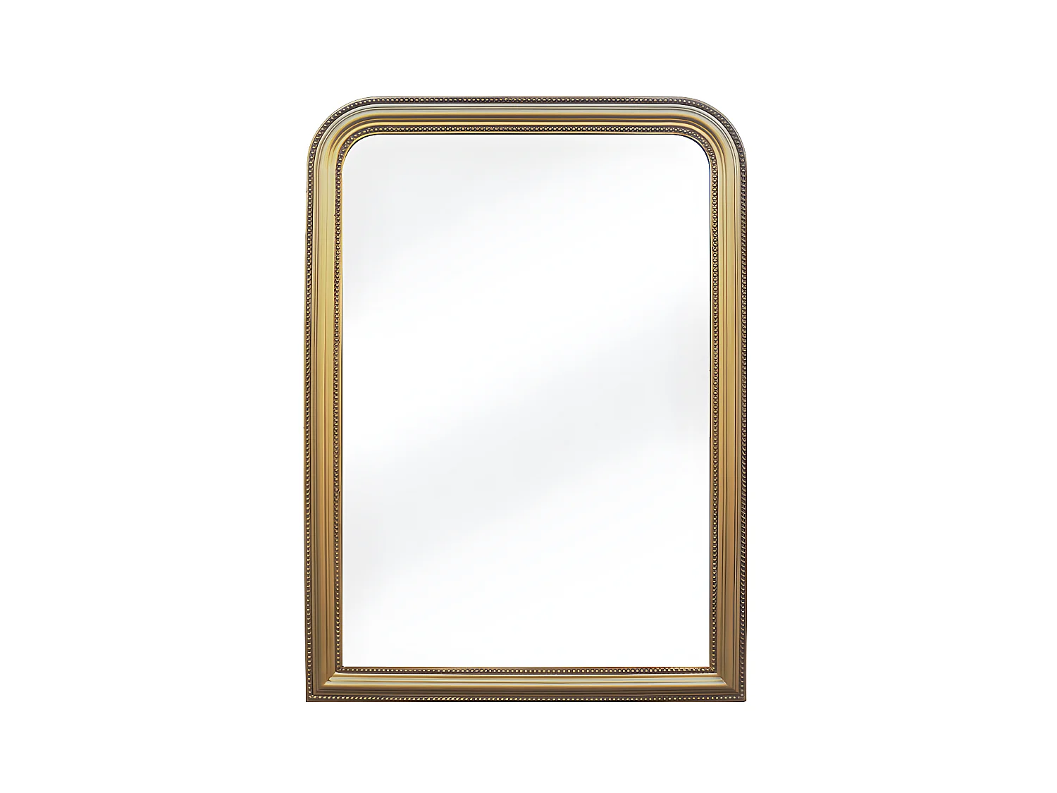 Miroir style vintage en bois de paulownia - L. 80 x H. 110 cm - Doré effet laiton - HELOISE