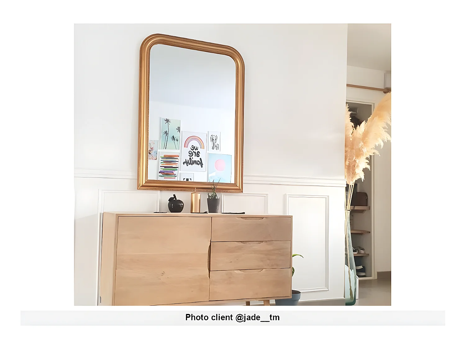 Spiegel Vintage - 80 x 110 cm - Paulowniaholz - Goldfarben - HELOISE