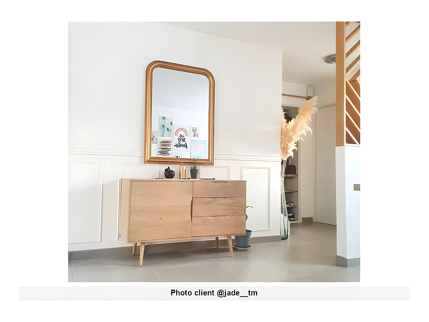 Spiegel Vintage - 80 x 110 cm - Paulowniaholz - Goldfarben - HELOISE