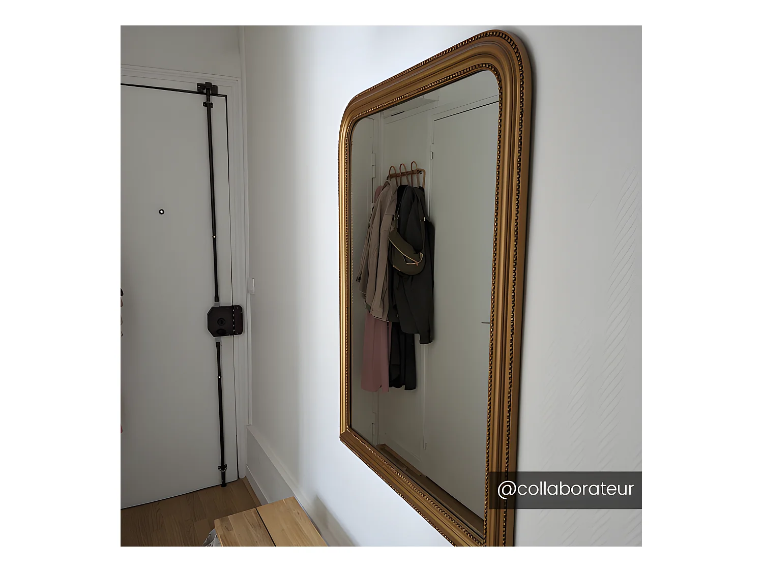 Spiegel Vintage - 80 x 110 cm - Paulowniaholz - Goldfarben - HELOISE