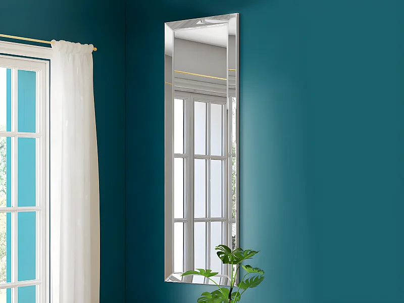 Spiegel DARCY - Eucalyptushout - 50 x 170 cm - Kleur: zilver