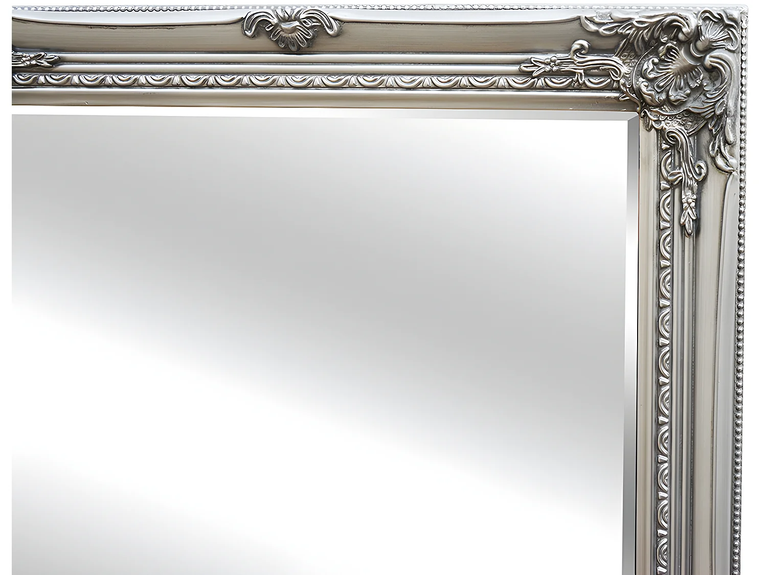 Miroir en bois d'eucalyptus avec moulures - L. 60 x H. 140 cm - Argenté - ELVIRE