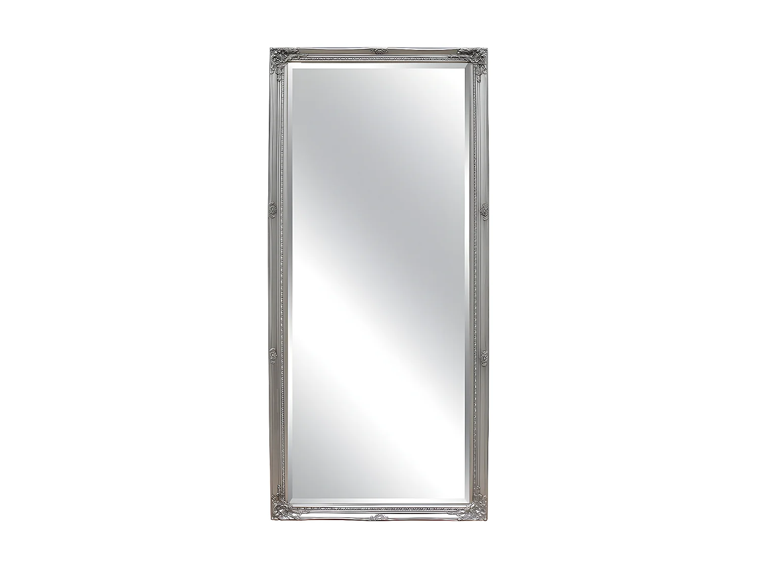 Grote spiegel met lijst ELVIRE - Eucalyptushout - 80 x 190 cm - Kleur: zilver