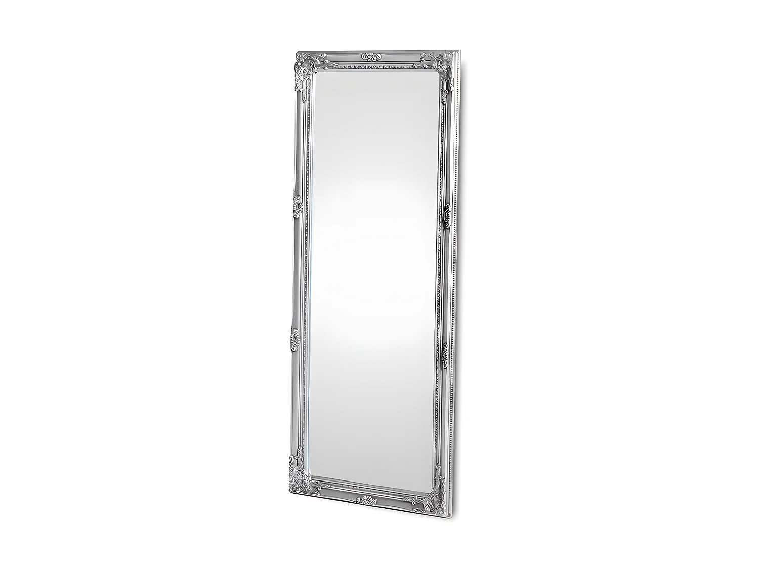 Grote spiegel met lijst ELVIRE - Eucalyptushout - 80 x 190 cm - Kleur: zilver