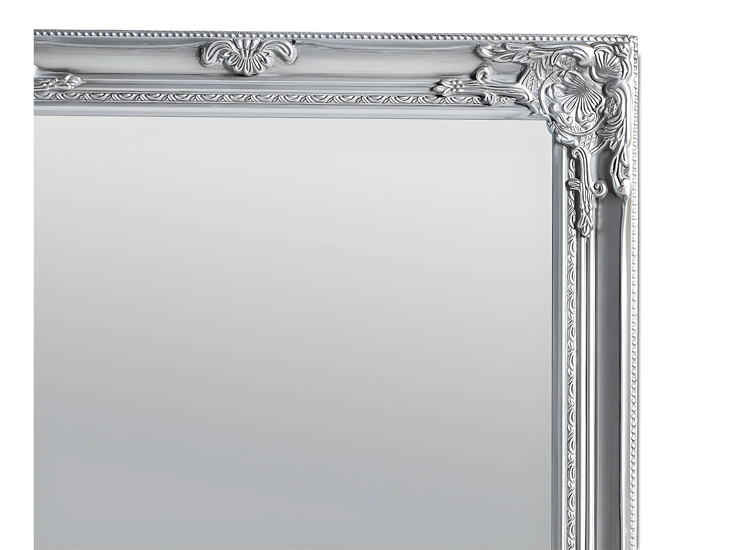 Grote spiegel met lijst ELVIRE - Eucalyptushout - 80 x 190 cm - Kleur: zilver