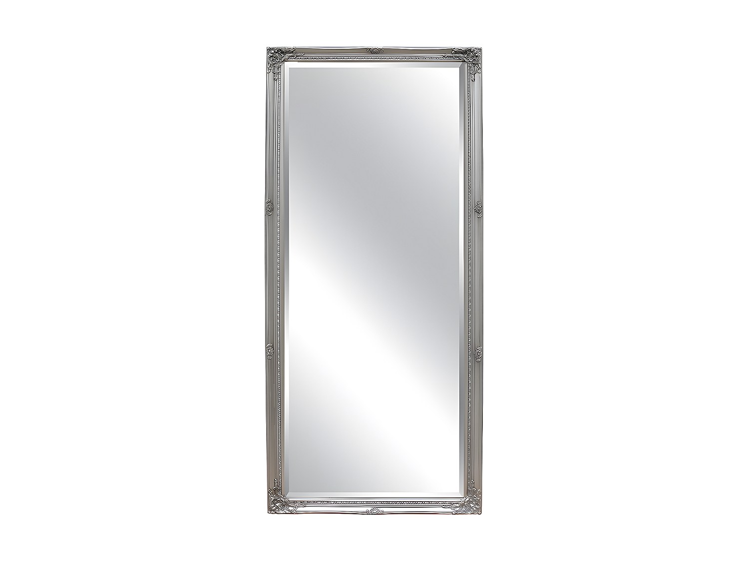 Großer Spiegel mit Stuck ELVIRE - Eukalyptusholz - 80x190 cm - Silberfarben günstig online kaufen