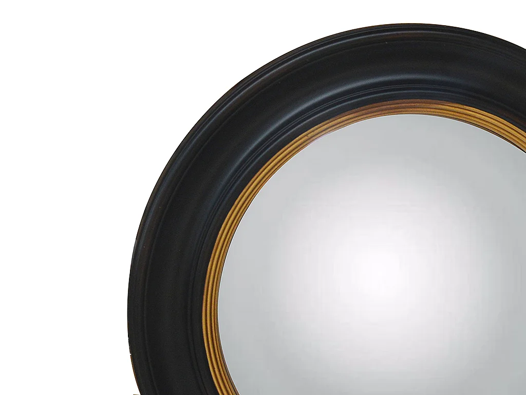 Miroir sorcière en bois de paulownia - D. 66 cm - Noir et doré effet laiton - FRANKLIN