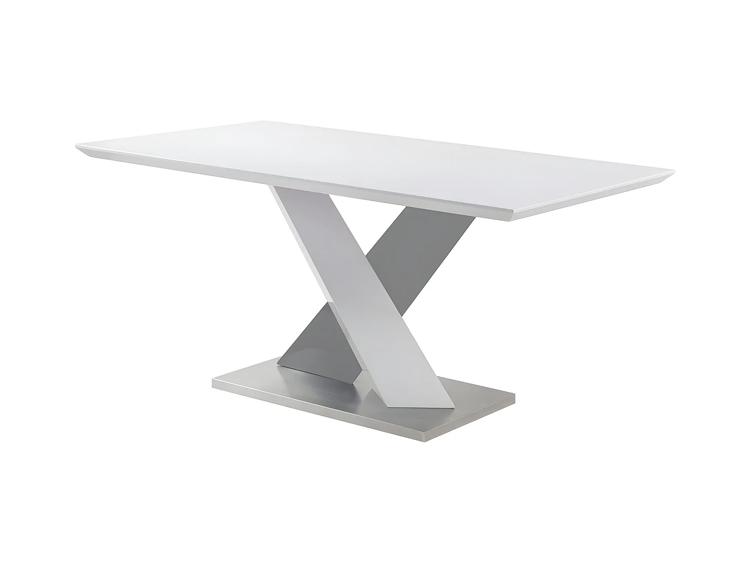 Eettafel SALVA - 6 zitplaatsen - Gelakt mdf - Wit en zwart