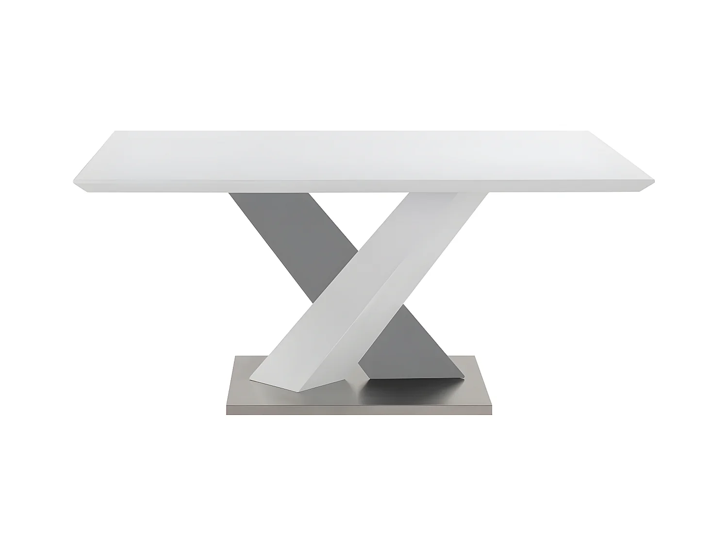 Eettafel SALVA - 6 zitplaatsen - Gelakt mdf - Wit en zwart