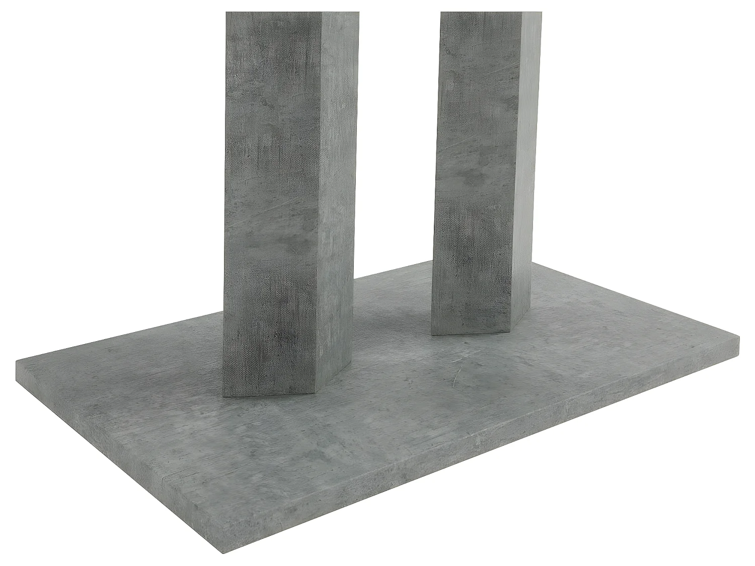 Table à manger DENIZE - 6 personnes - Verre trempé et MDF aspect béton