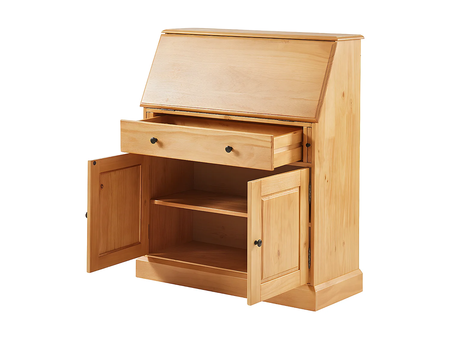 Secrétaire en pin et MDF - Coloris : Naturel clair - CLEORE