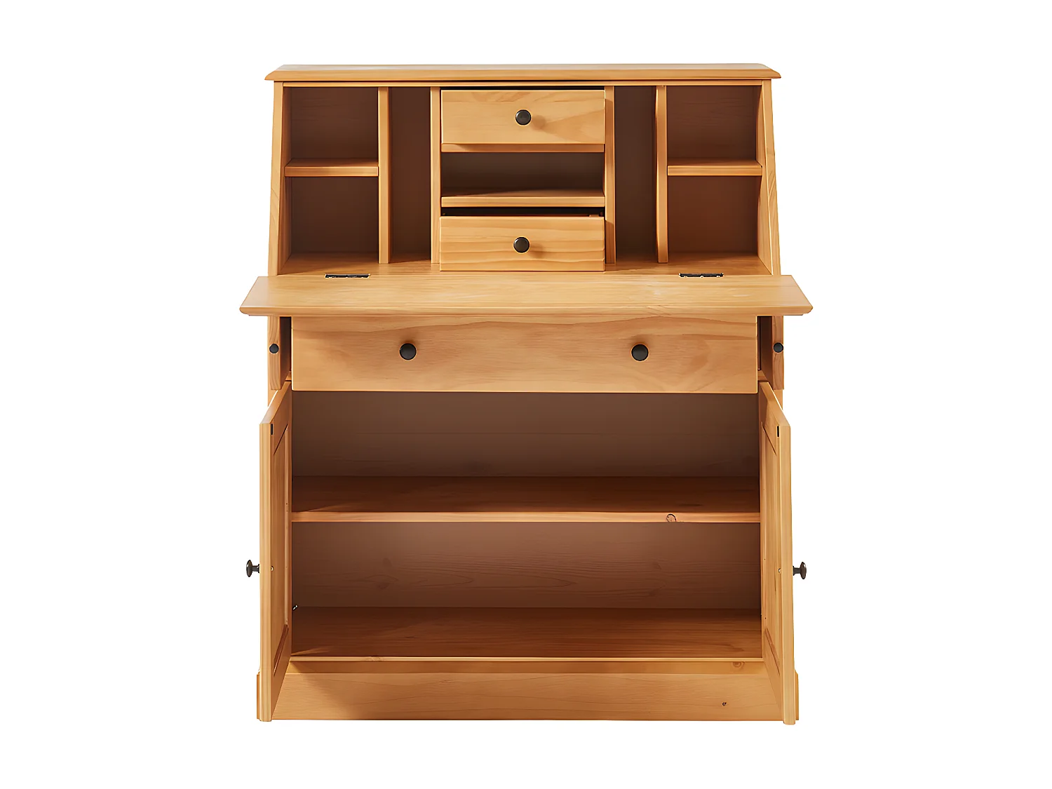 Secrétaire en pin et MDF - Coloris : Naturel clair - CLEORE