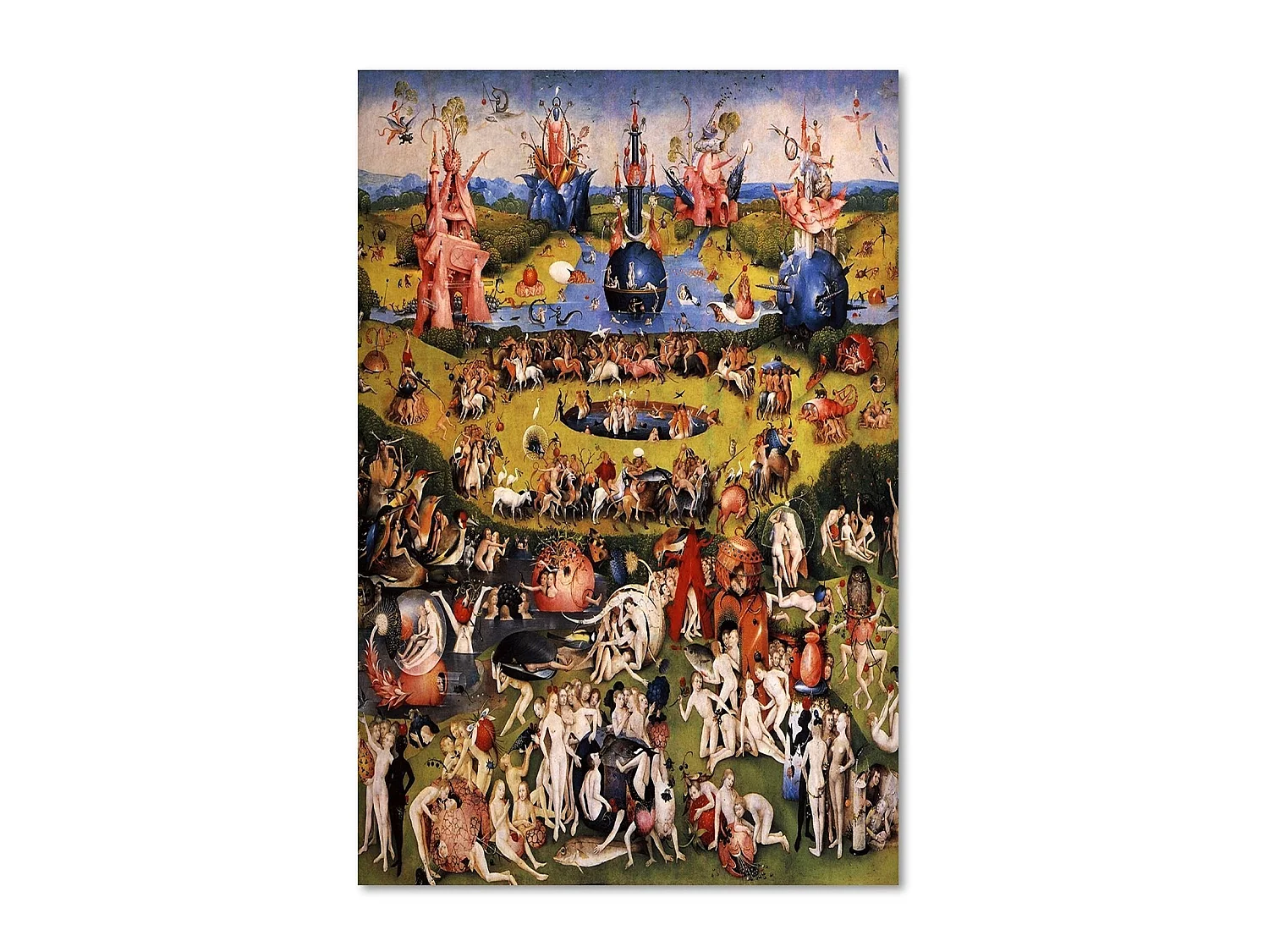 Tableau image de reproduction de h. Bosch - jardin d'eden - 40 x 60 cm