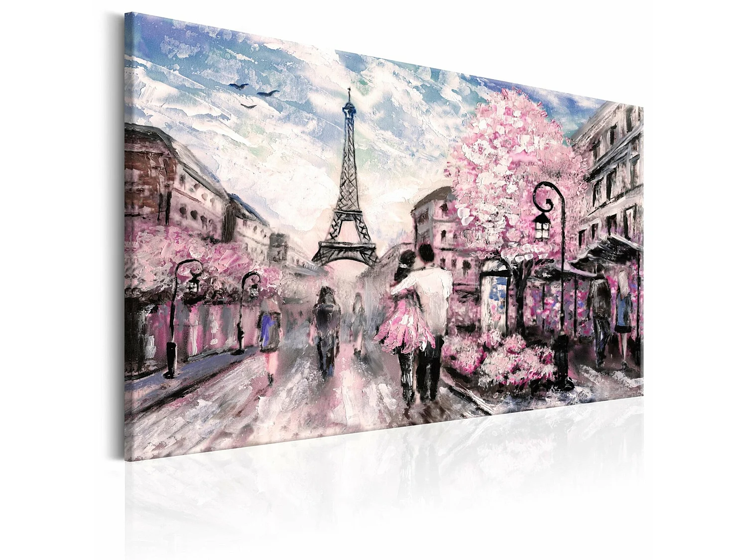 Tableau paris en rose - 120 x 80 cm