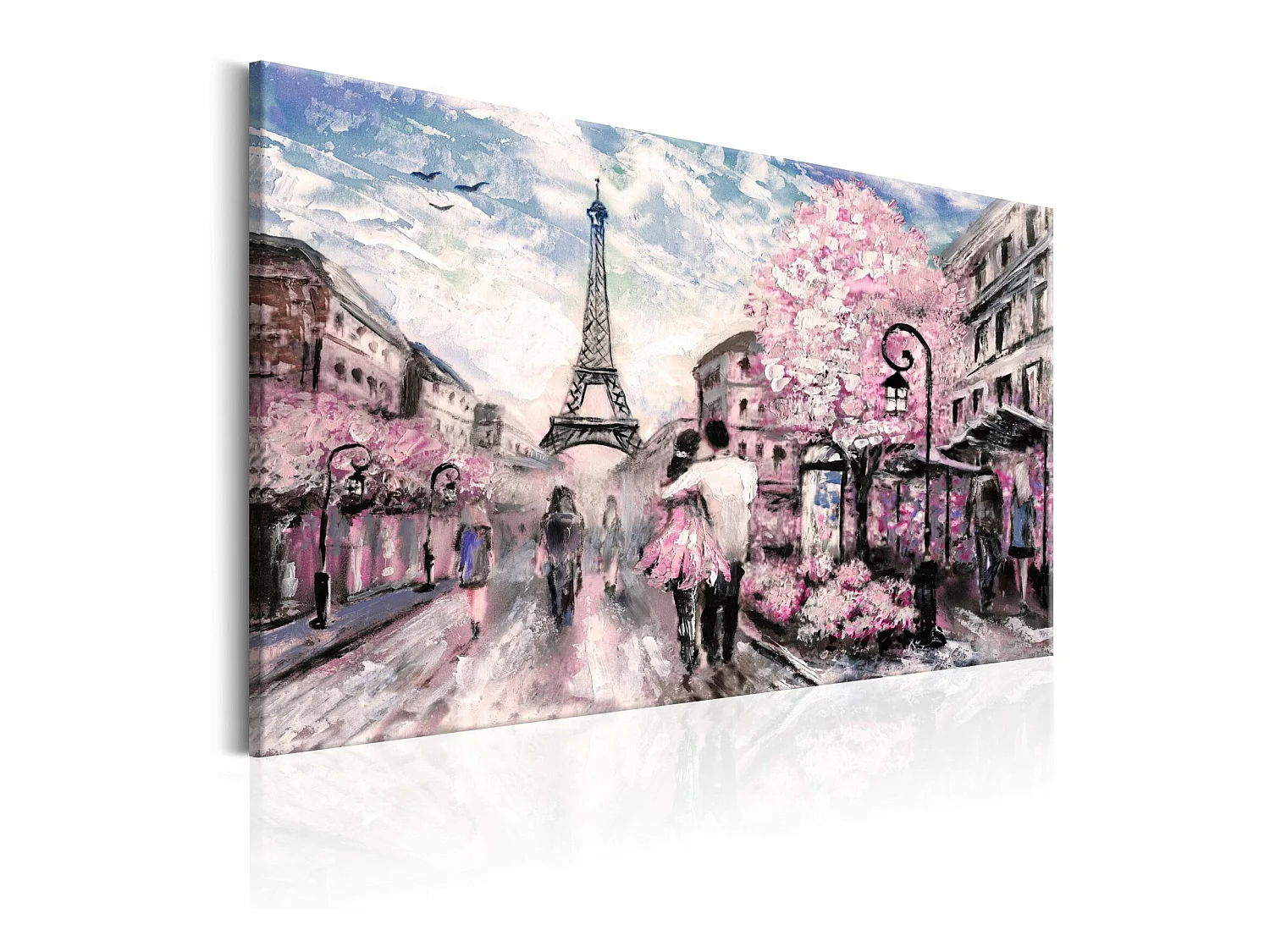 Tableau paris en rose - 120 x 80 cm