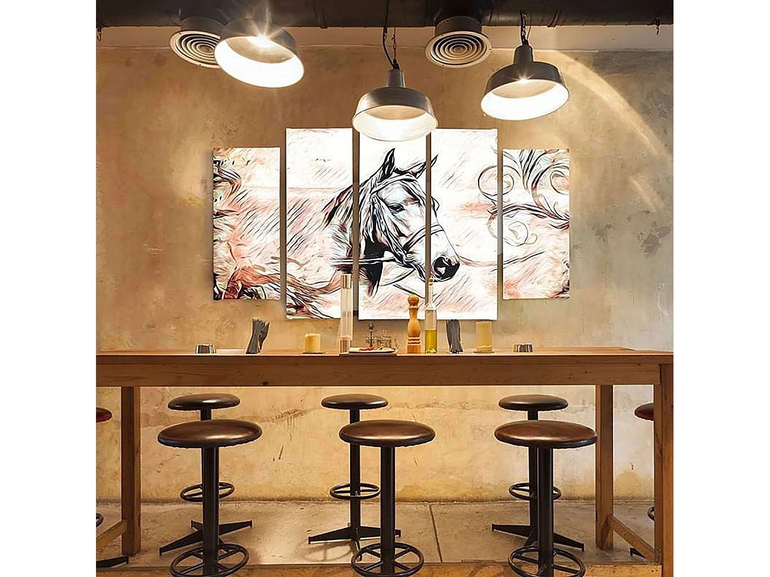 Tableau tête de cheval 3 - 250 x 120 cm