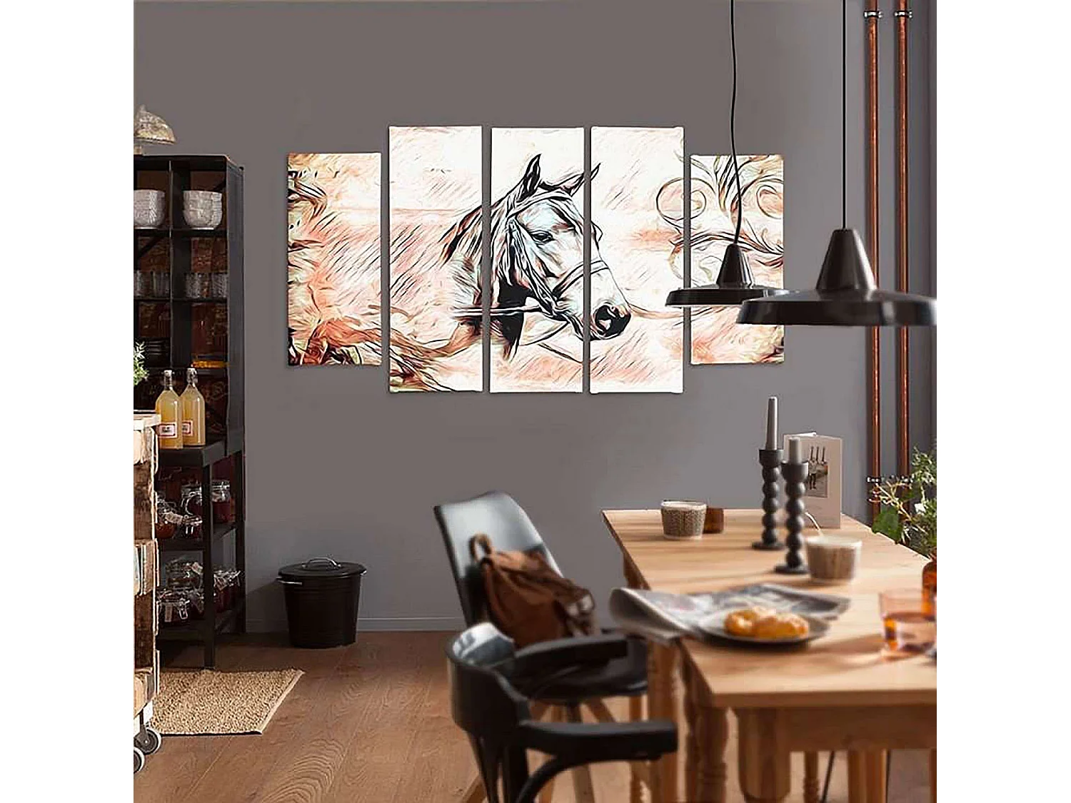 Tableau tête de cheval 3 - 250 x 120 cm