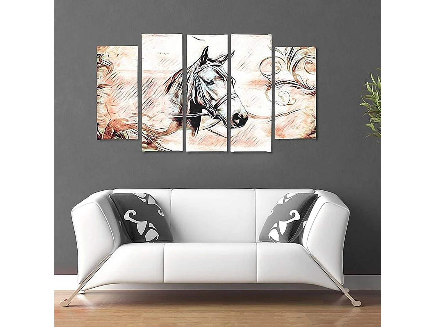 Tableau tête de cheval 3 - 250 x 120 cm