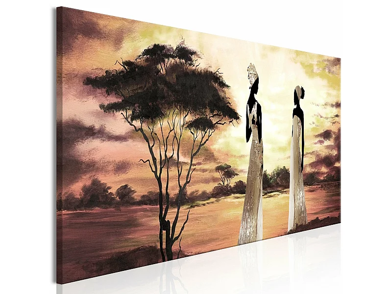 Tableau déesses africaines étroites - 135 x 45 cm