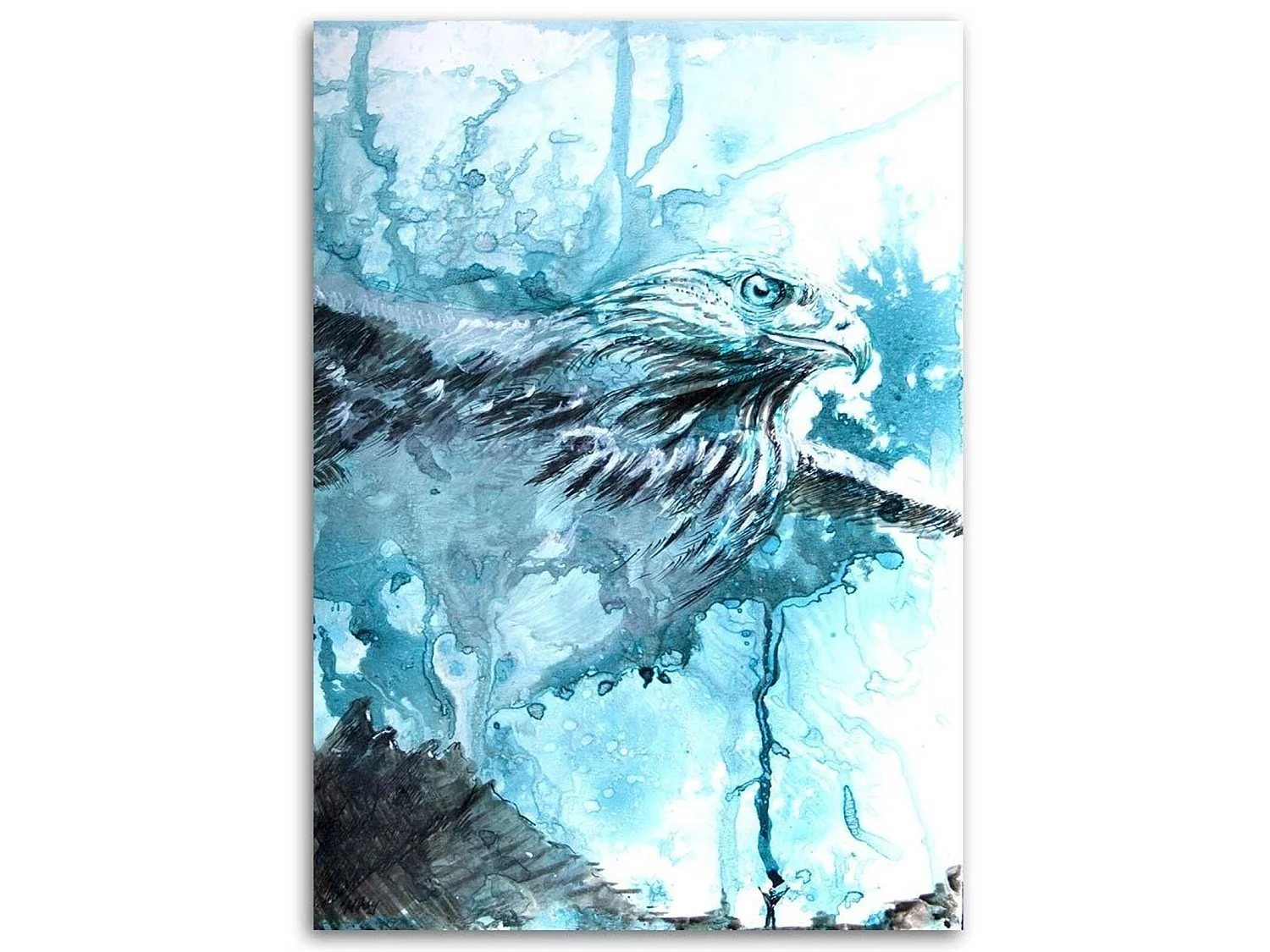 Tableau aigle abstrait - 40 x 60 cm