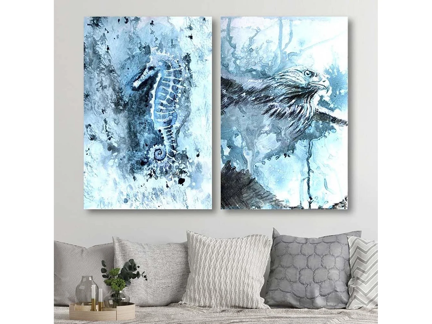 Tableau aigle abstrait - 40 x 60 cm