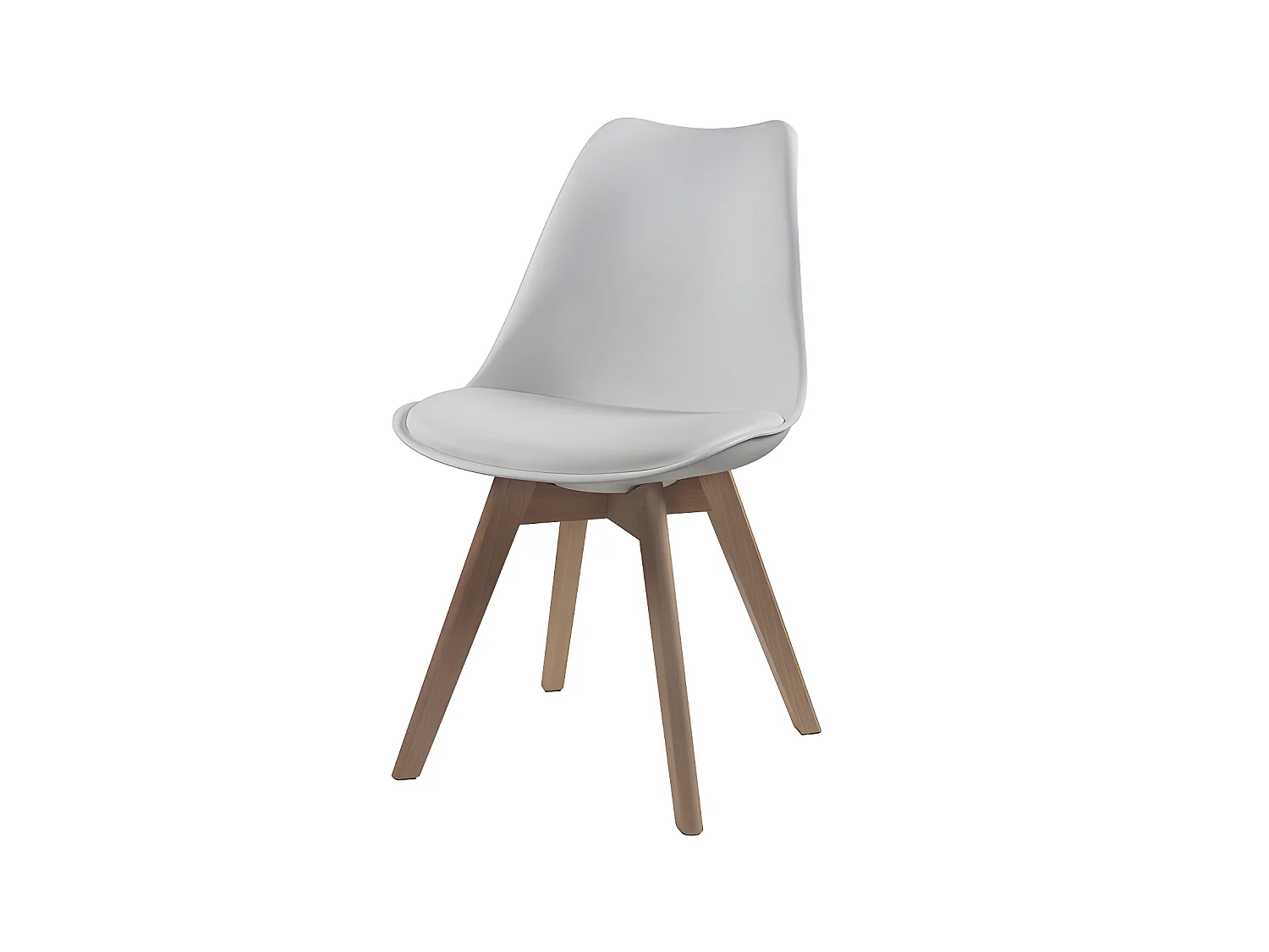 Lote de 6 sillas JODY - Polipropileno, piel sintética y haya – Blanco