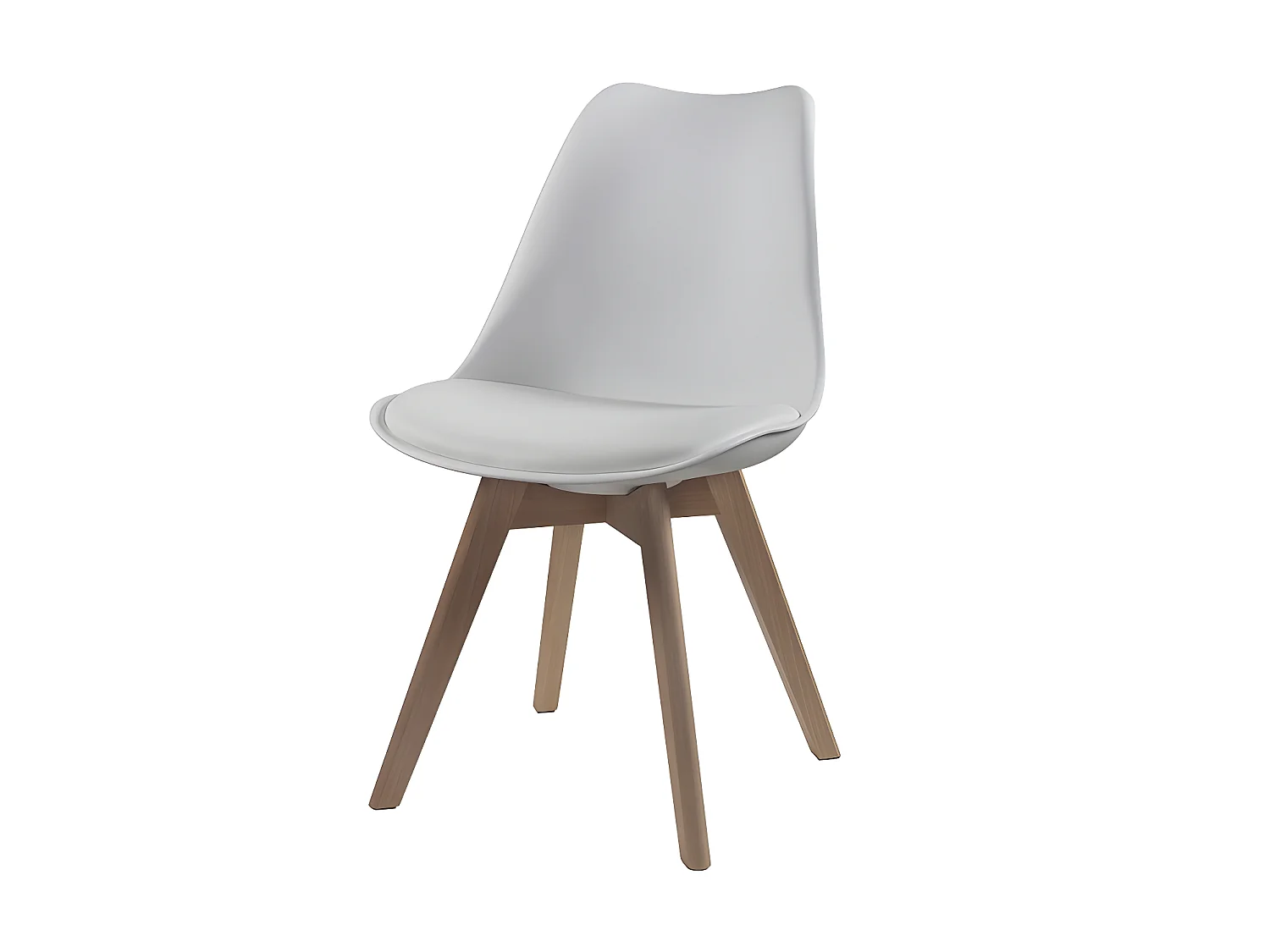 Lot de 6 chaises JODY - Polypropylène Hêtre - Blanc