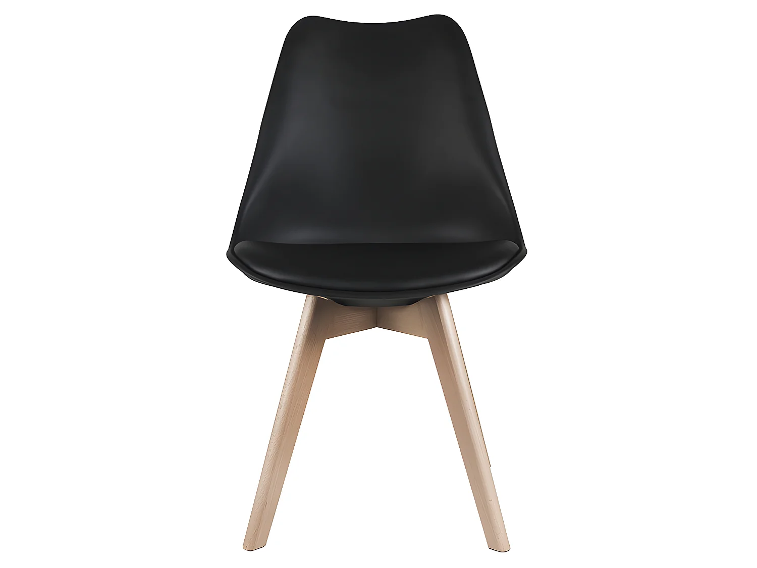 Lot de 6 chaises JODY - Polypropylène et Hêtre - Noir