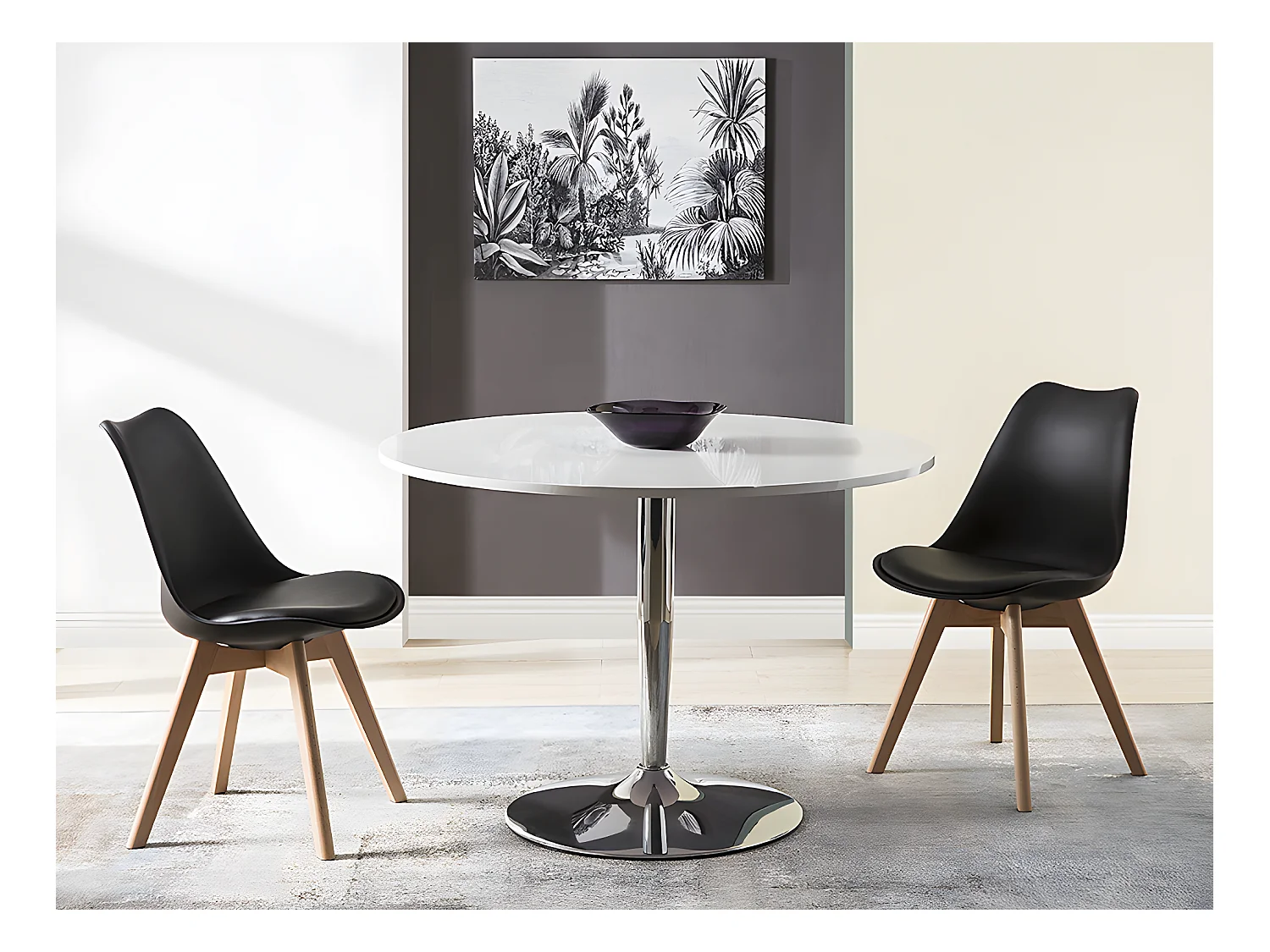 Lot de 6 chaises JODY - Polypropylène et Hêtre - Noir