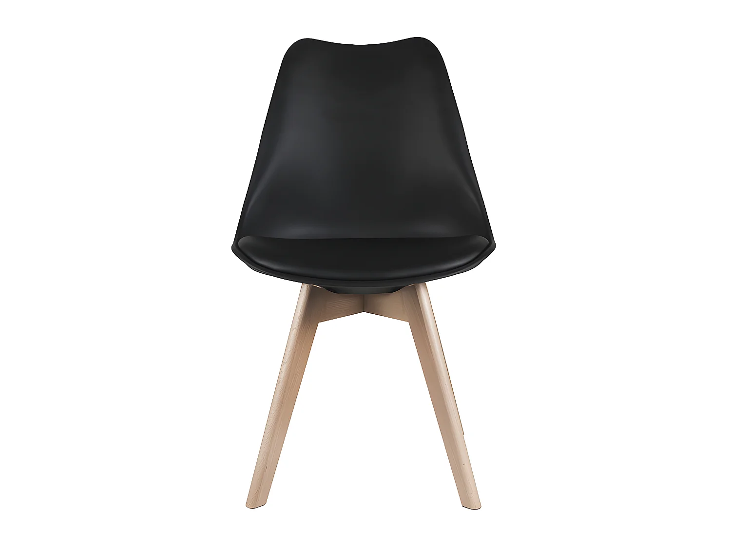 Set van 6 stoelen JODY - Polypropyleen, kunstleer en beuken - Zwart