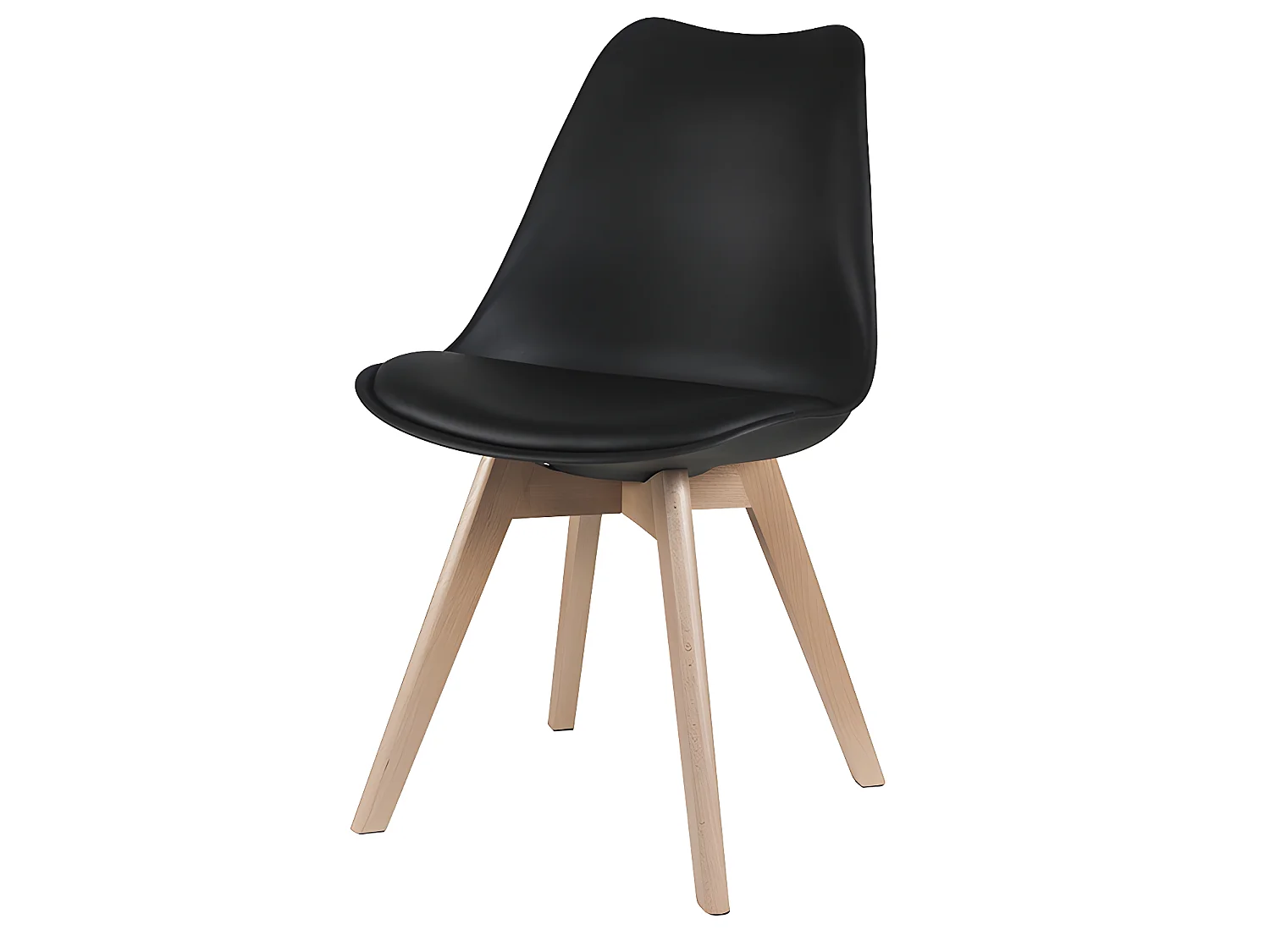 Lot de 6 chaises JODY - Polypropylène et Hêtre - Noir