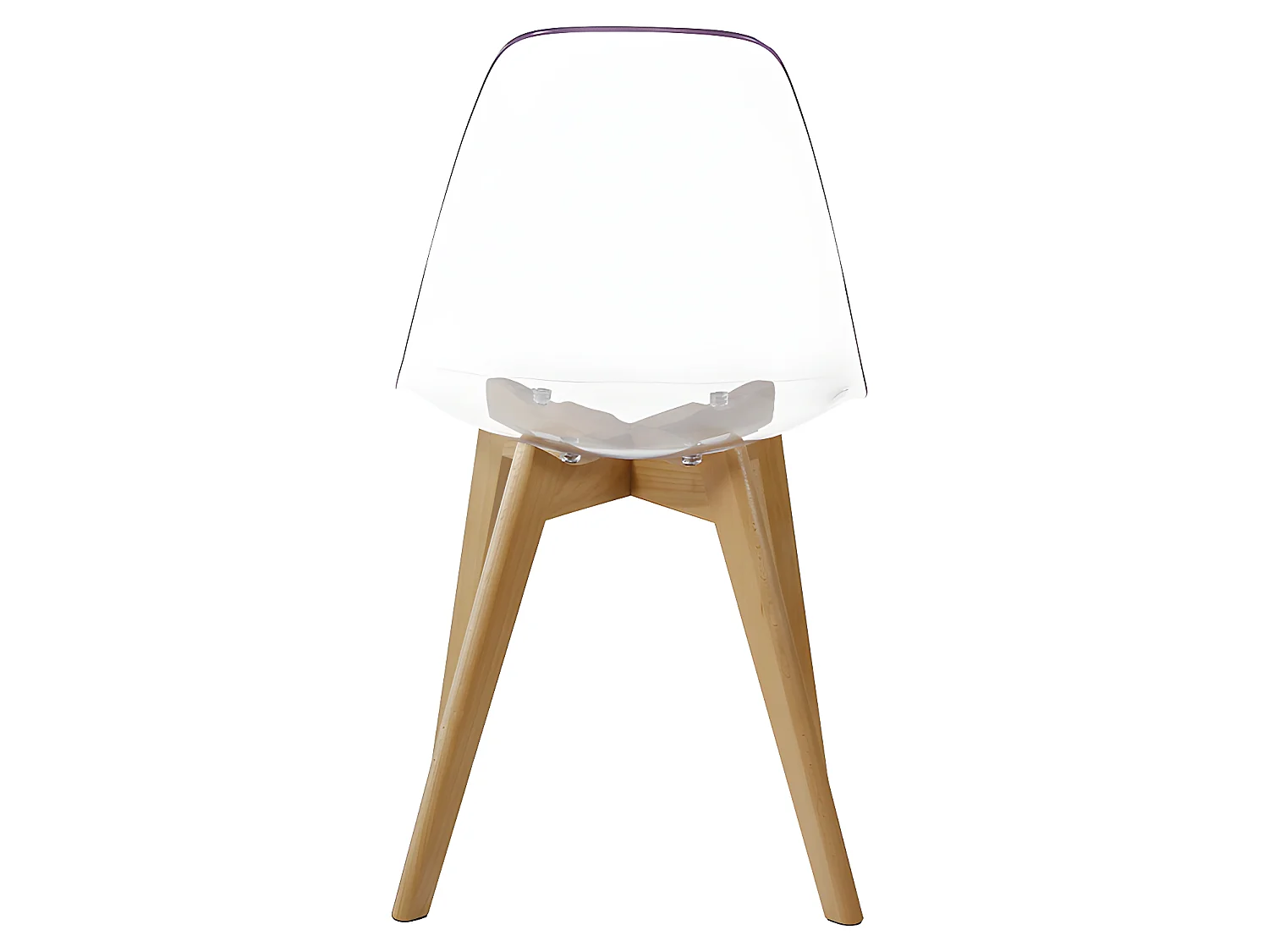 Lot de 6 chaises AUDRA - Polycarbonate et Hêtre - Transparent