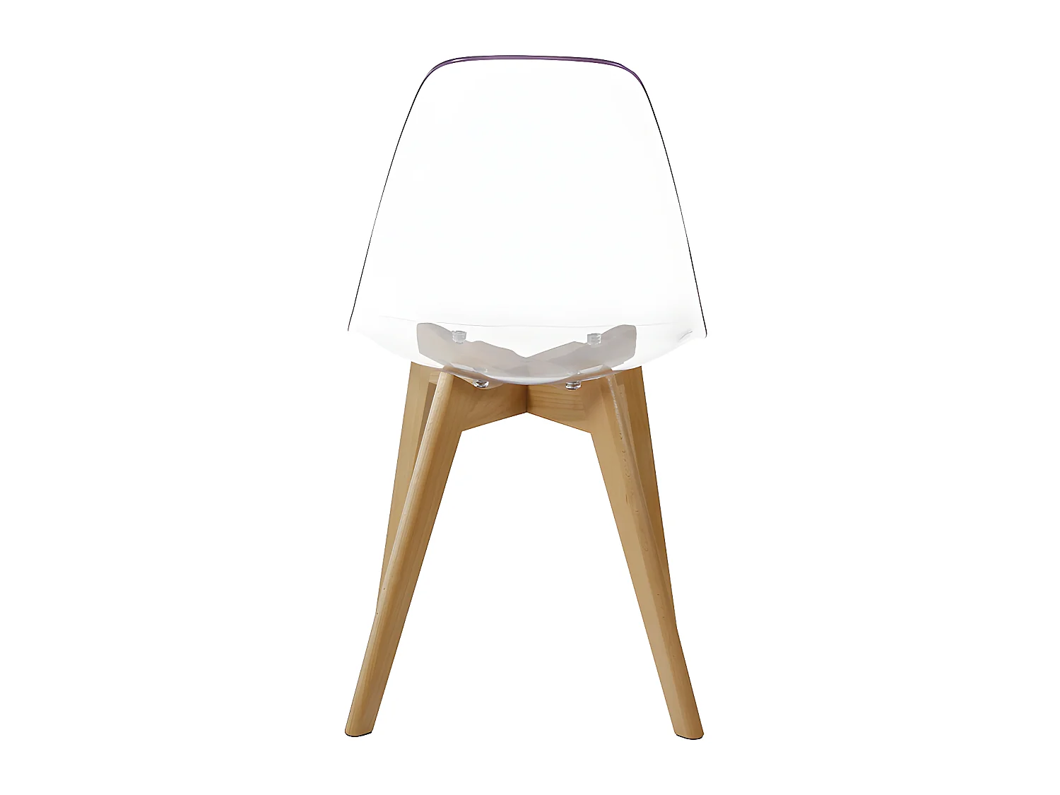 Lot de 6 chaises AUDRA - Polycarbonate et Hêtre - Transparent