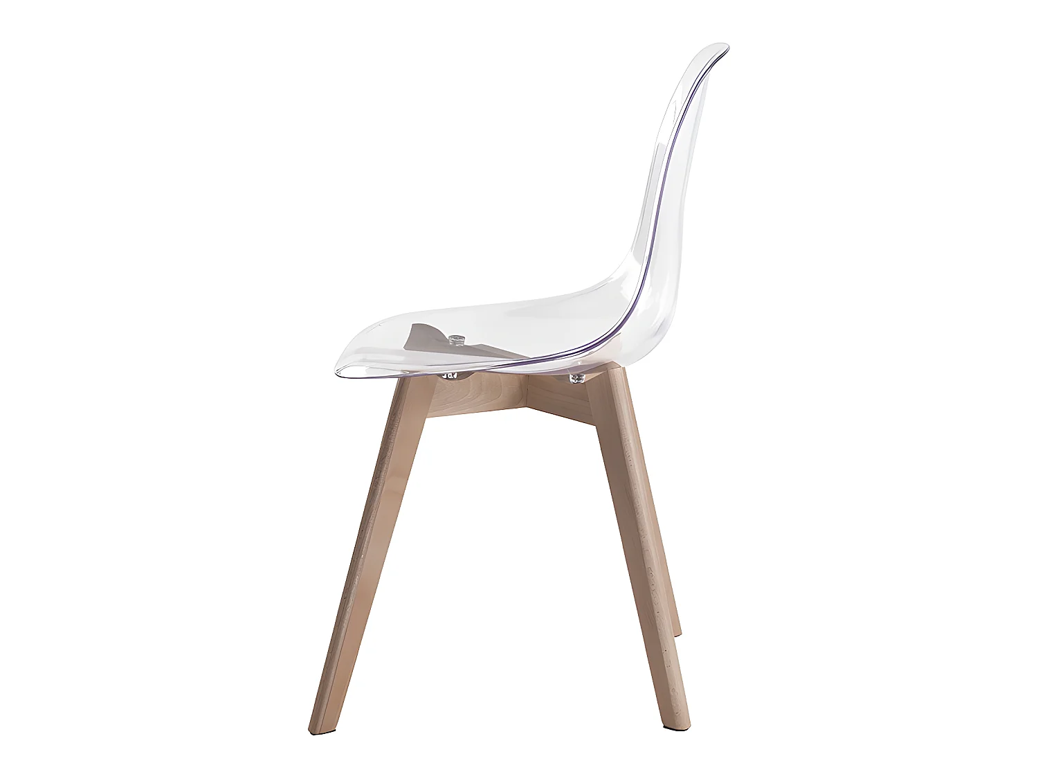Lot de 6 chaises AUDRA - Polycarbonate et Hêtre - Transparent