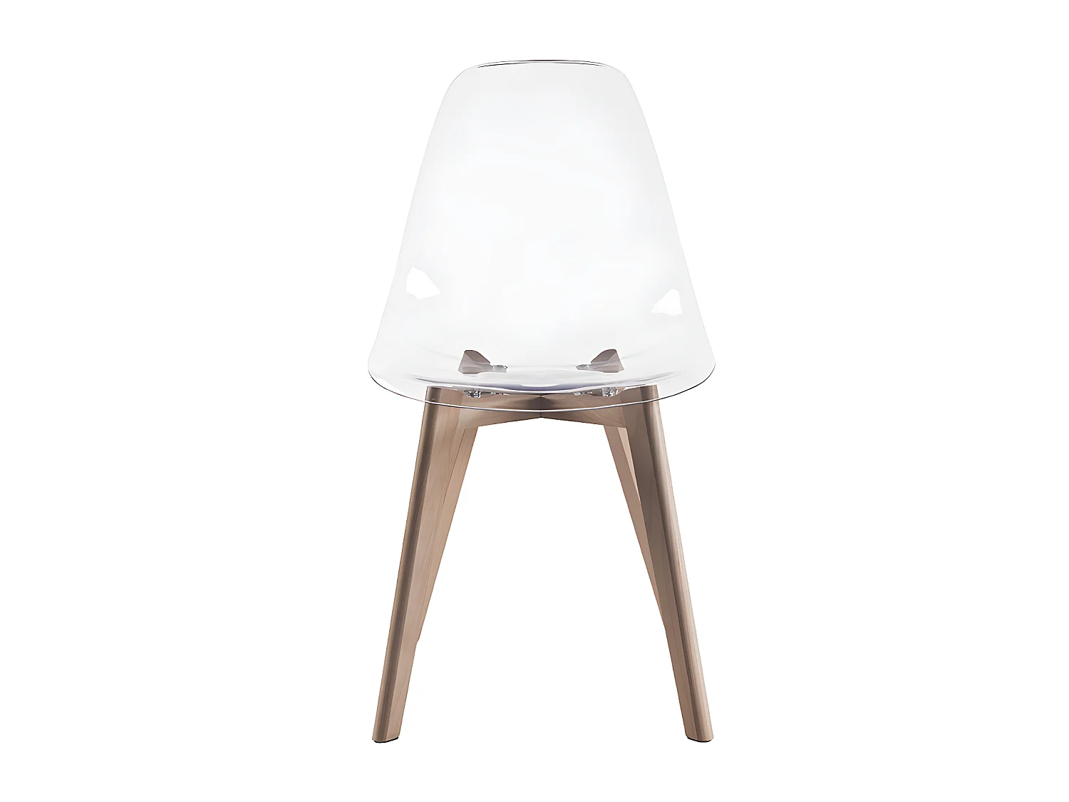 Lot de 6 chaises AUDRA - Polycarbonate et Hêtre - Transparent