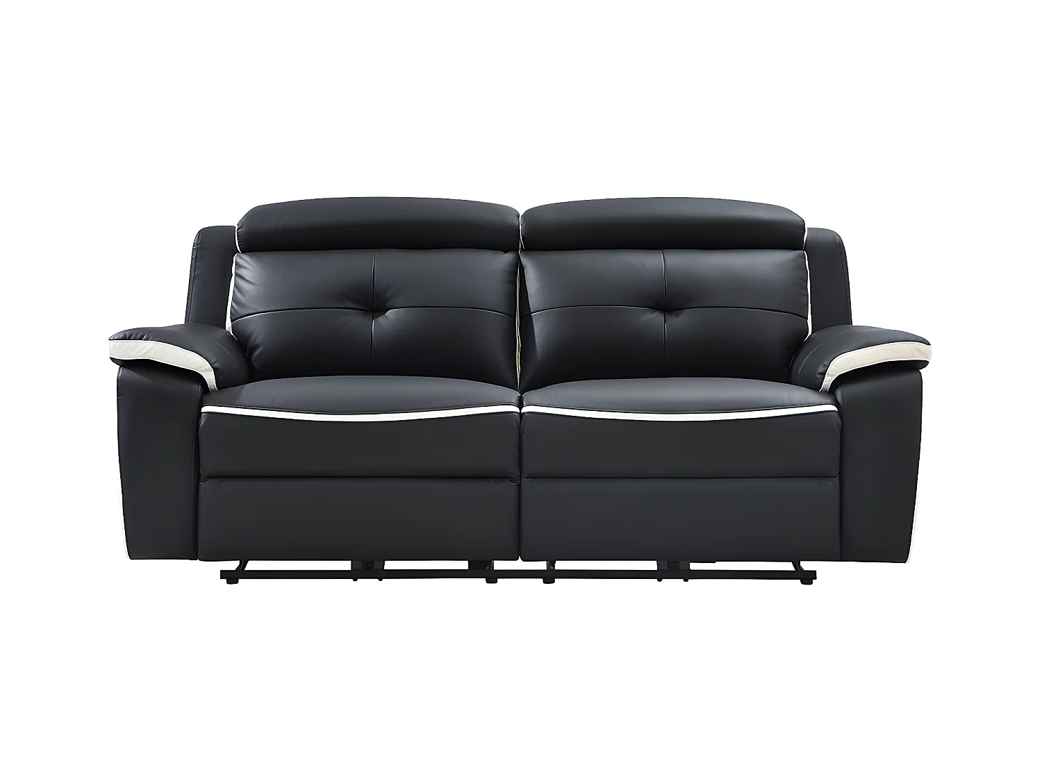 3-personers sofaer 2-personers sofa og en elektrisk lænestol i ANGELIQUE læder i sort/hvid