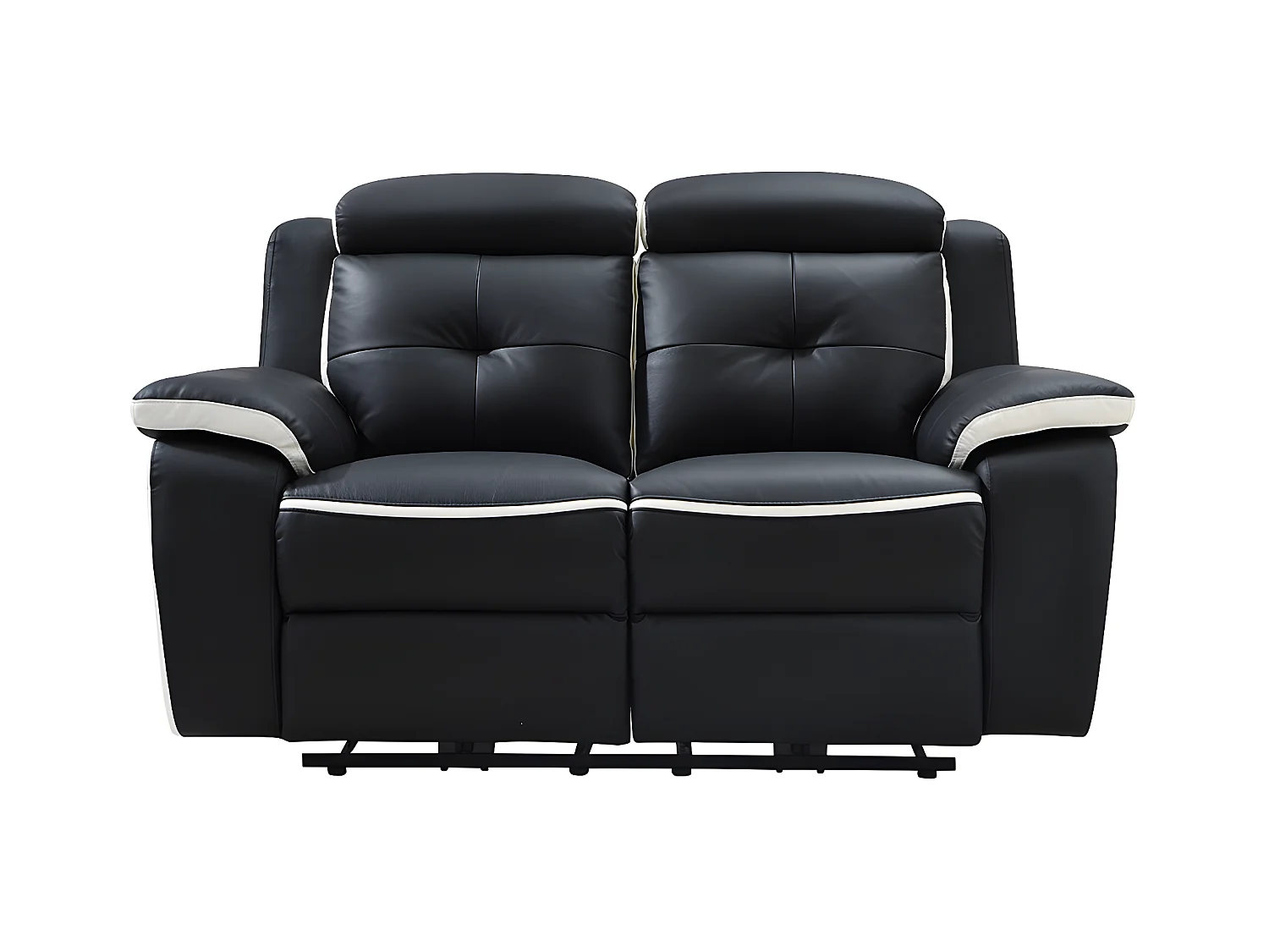 3-personers sofaer 2-personers sofa og en elektrisk lænestol i ANGELIQUE læder i sort/hvid