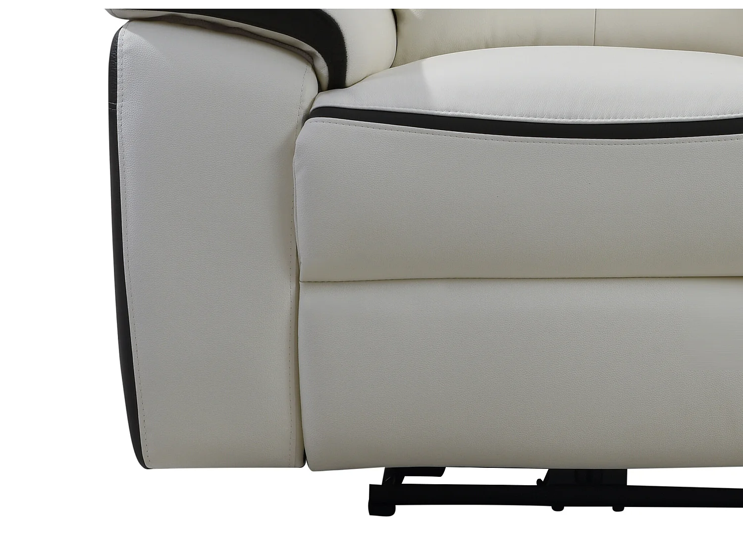 Canapés 3 places et 2 places relax électrique en cuir ANGELIQUE - Blanc/anthracite