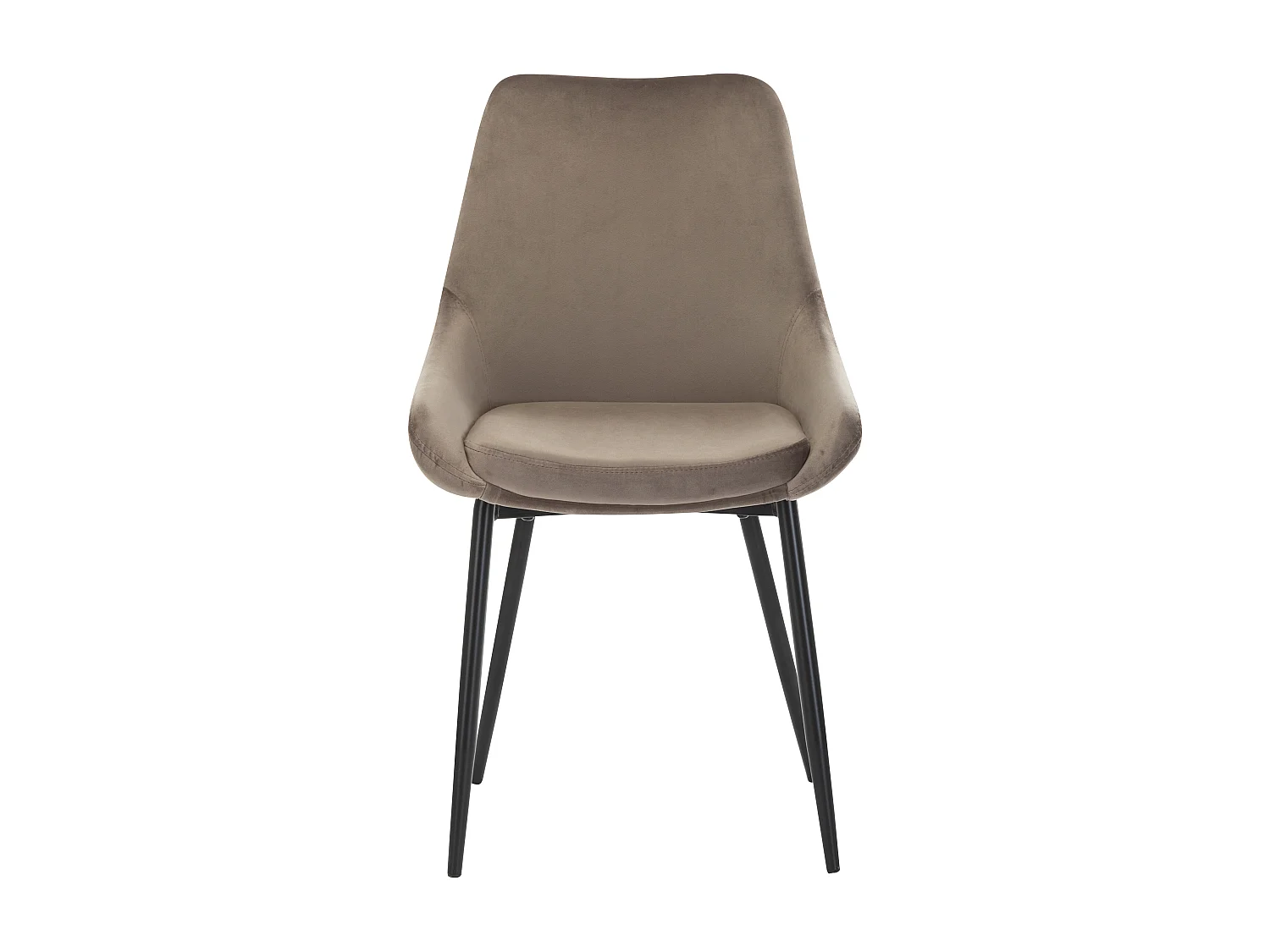 Lot de 2 chaises - Velours et métal noir - Taupe - MASURIE